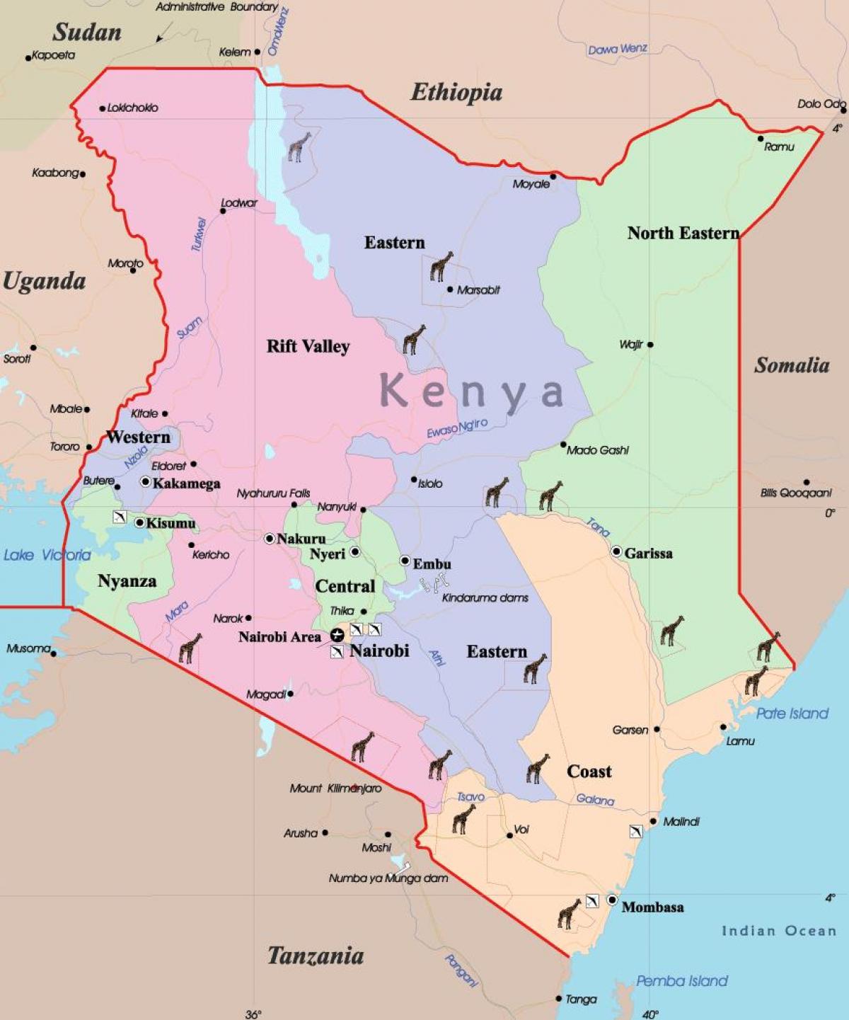 peta Kenya bahasa