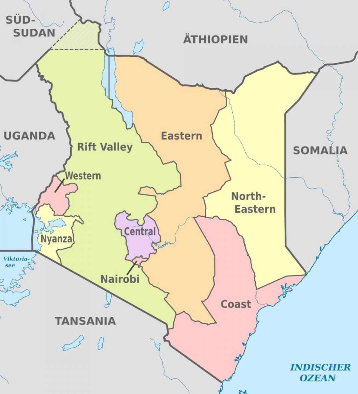 Kenya pentadbiran peta