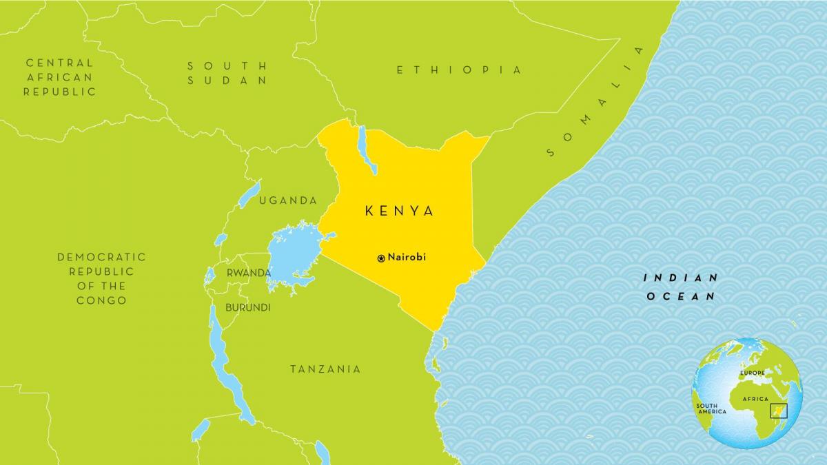 peta Kenya dan negara-negara sekitarnya