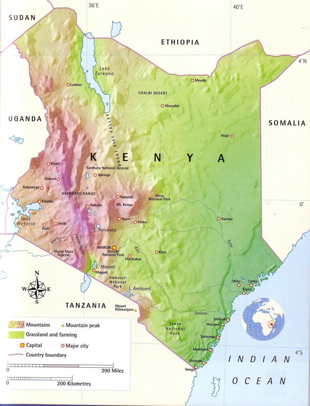 peta gunung Kenya