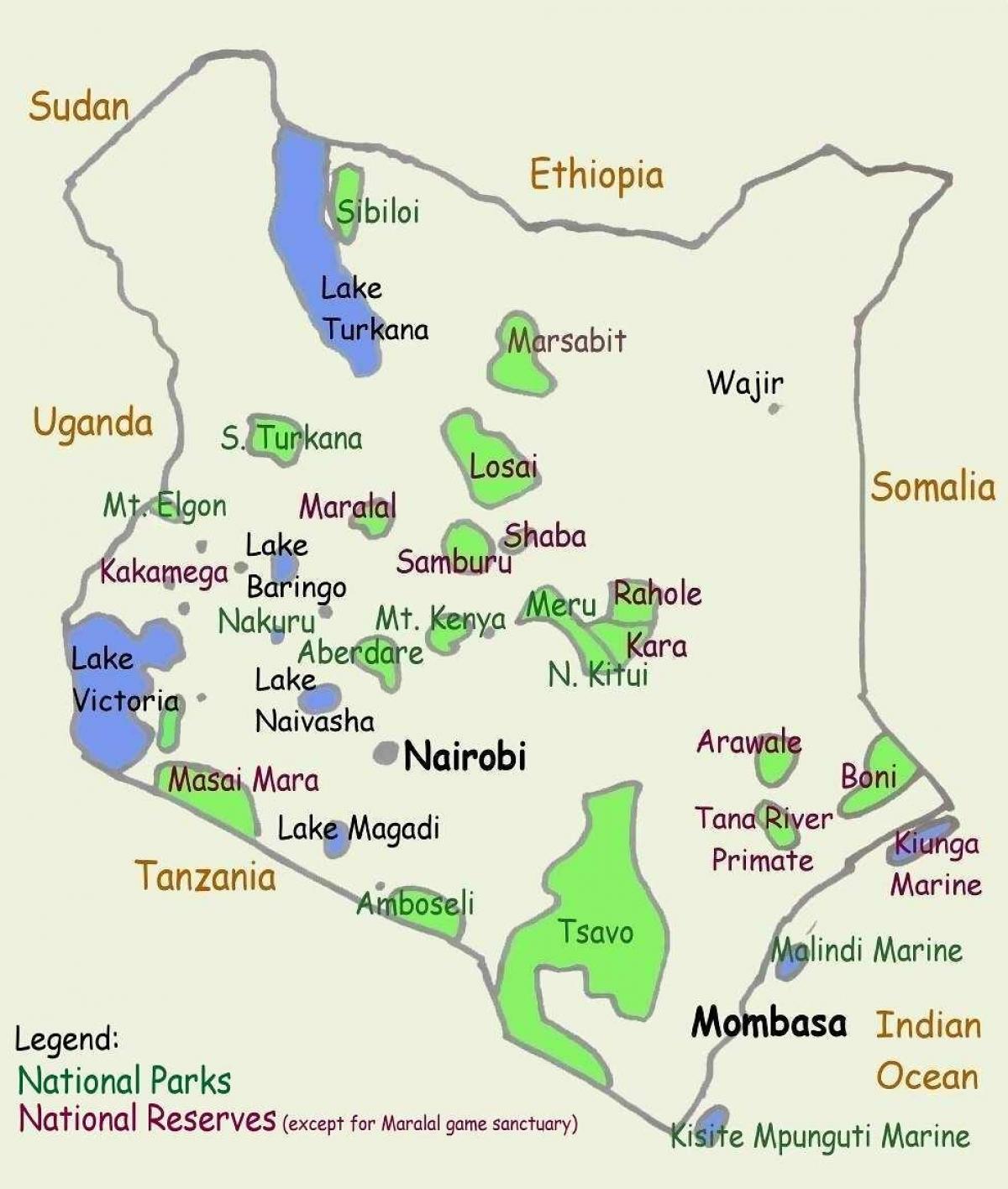 peta tasik di Kenya