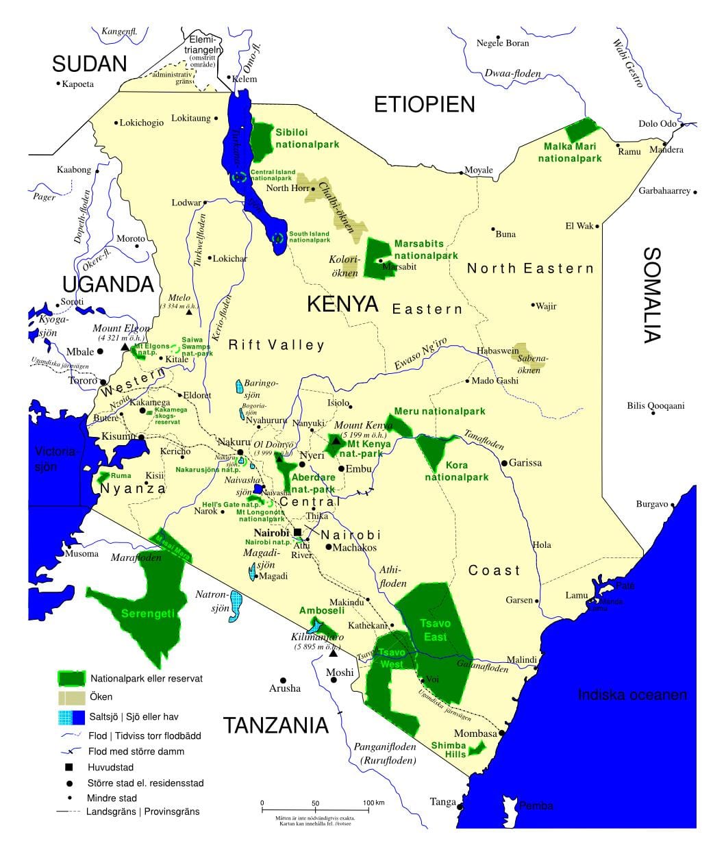 peta Kenya burung