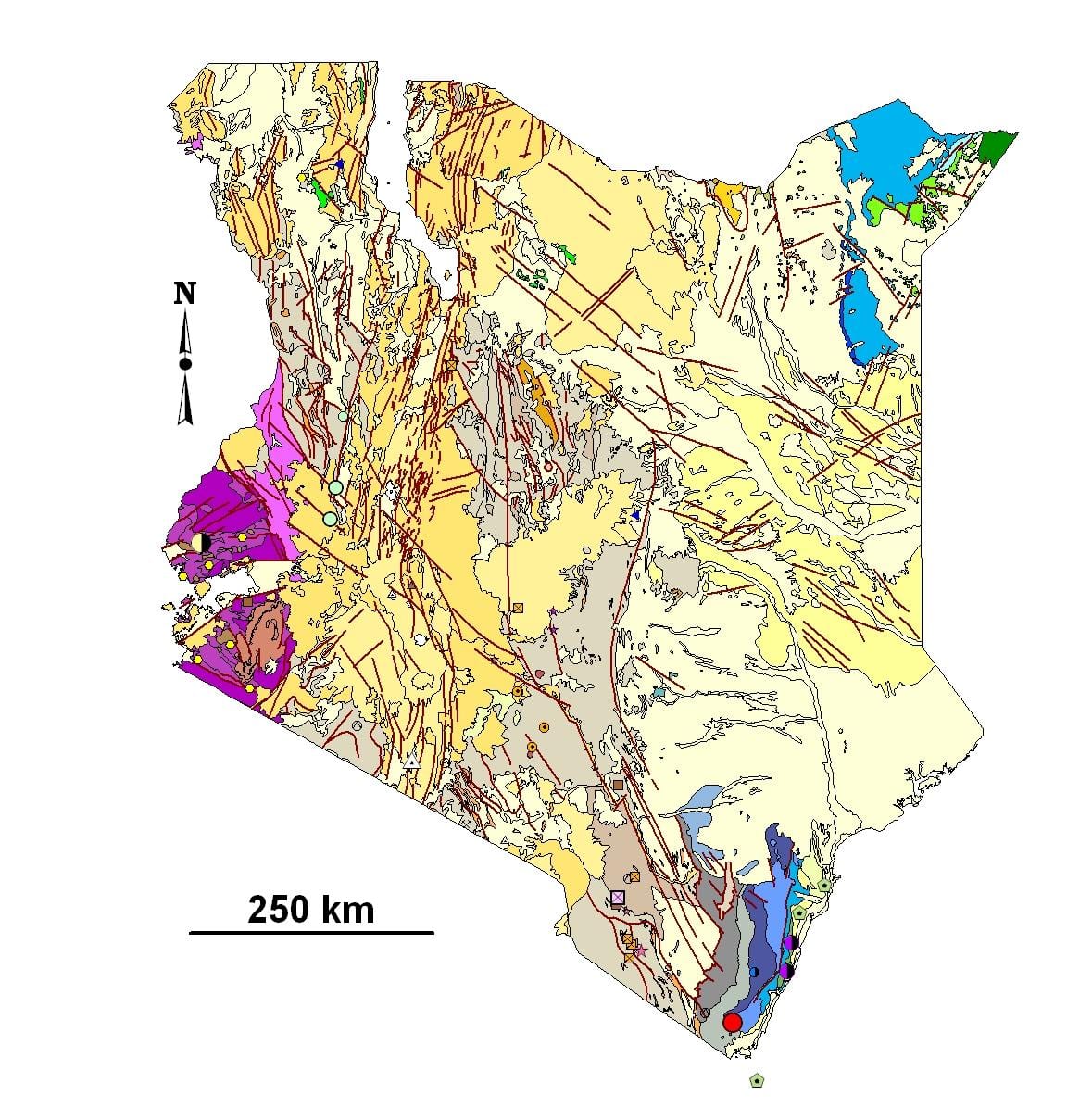 peta Kenya sumber mineral