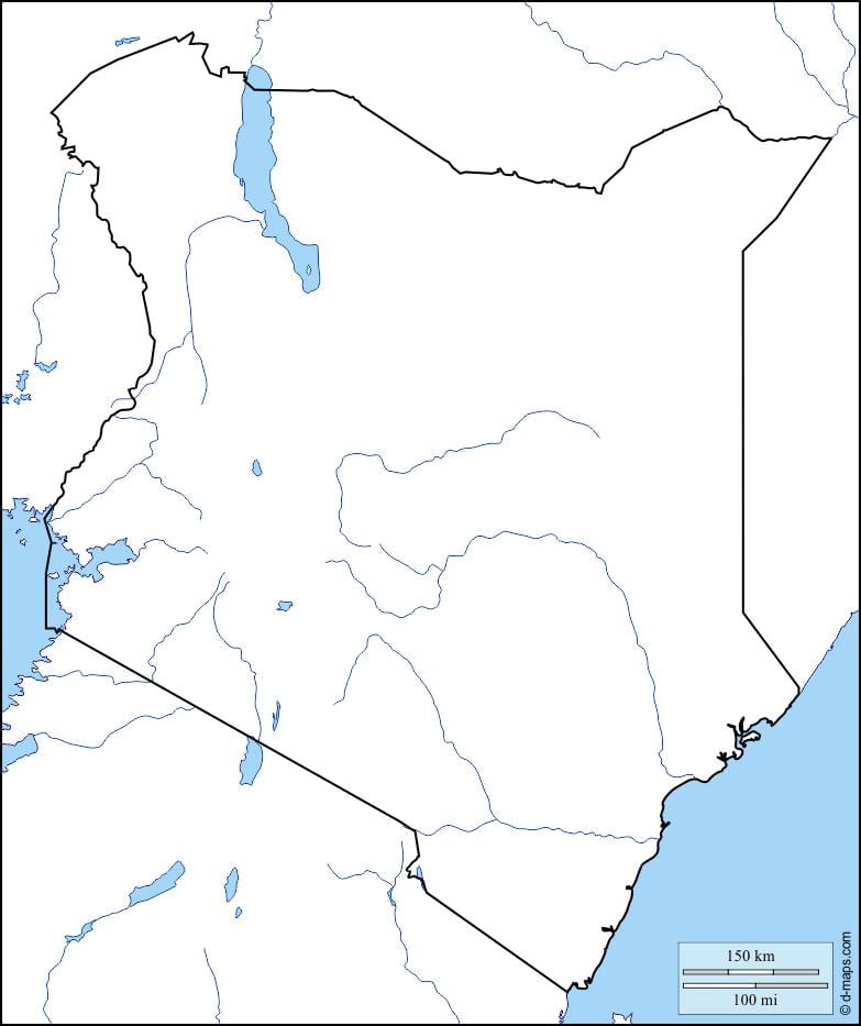 peta - peta kosong Kenya