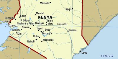 Peta Kenya dengan kota