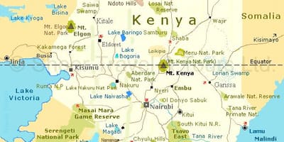 Kenya tarikan pelancong peta