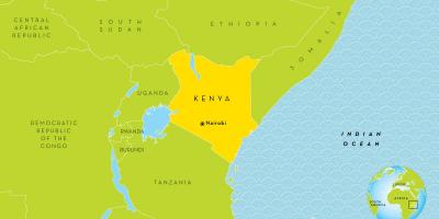 Nairobi Kenya pada peta