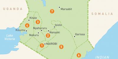 Peta Kenya menunjukkan wilayah